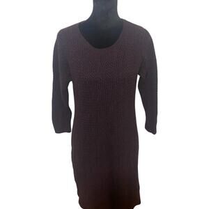 Ann Taylor Long Sleeve Purple Chunky Knit Mini Sweater Dress, Size L